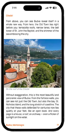 Guide page with the Citadel panorama